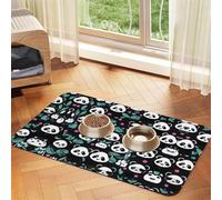 WZYCWB Sets de table absorbants pour animaux de compagnie - 40 x 60 cm - Motif panda mignon - Antidérapant - Pour gamelles de nourriture et d'eau - Pour chiens et chats
