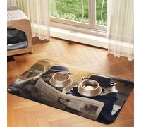WZYCWB Sets de table absorbants pour animaux de compagnie imprimés 40 x 60 cm Les deux chats cool - Tapis de nourriture antidérapant pour chiens et chats