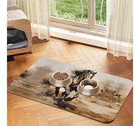 WZYCWB Sets de table absorbants pour animaux de compagnie imprimés chevaux occidentaux 40 x 60 cm - Tapis de nourriture antidérapant pour chiens et chats