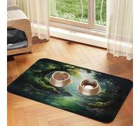 WZYCWB Sets de table absorbants pour animaux de compagnie imprimés de grandes forêts - Tapis de nourriture antidérapant pour chiens et chats - Sets de table pour nourriture et eau - 40 x 60 cm