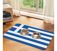 WZYCWB Sets de table absorbants pour animaux de compagnie imprimés drapeau grec 40 x 60 cm - Tapis antidérapant pour nourriture et bol d'eau pour chiens et chats