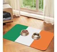 WZYCWB Sets de table absorbants pour animaux de compagnie imprimés drapeau irlandais 30 x 45 cm - Tapis de nourriture antidérapant pour chiens et chats