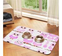 WZYCWB Sets de table absorbants pour animaux de compagnie imprimés hiboux mignons 30 x 45 cm - Tapis de nourriture antidérapant pour chiens et chats