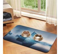 WZYCWB Sets de table absorbants pour animaux de compagnie imprimés Icebergs 30 x 45 cm - Tapis antidérapant pour nourriture et bol d'eau pour chiens et chats