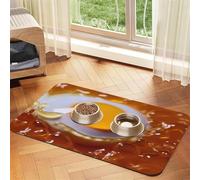 WZYCWB Sets de table absorbants pour animaux de compagnie imprimés jaunes 40 x 60 cm - Tapis de nourriture antidérapant pour chiens et chats