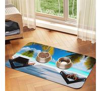 WZYCWB Sets de table absorbants pour animaux de compagnie imprimés Maldives Vacances 40 x 60 cm - Tapis antidérapant pour nourriture pour chiens et chats