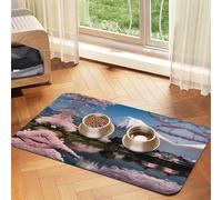 WZYCWB Sets de table absorbants pour animaux de compagnie imprimés Mt Fuji au début du printemps 40 x 60 cm - Tapis antidérapant pour nourriture et bol d'eau pour chiens et chats