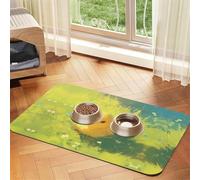 WZYCWB Sets de table absorbants pour animaux de compagnie imprimés poussins 30 x 45 cm - Tapis de nourriture antidérapant pour chiens et chats, bols de nourriture et sets de table d'eau