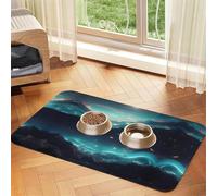 WZYCWB Sets de table absorbants pour animaux de compagnie imprimés science-fiction 40 x 60 cm - Tapis de nourriture antidérapant pour chiens et chats, bols de nourriture et sets de table d'eau