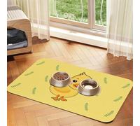 WZYCWB Sets de table absorbants pour animaux de compagnie Motif canard 40 x 60 cm Tapis de nourriture antidérapant pour chiens et chats