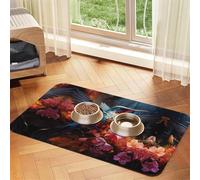 WZYCWB Sets de table absorbants pour animaux de compagnie Motif colibri 30 x 45 cm - Tapis de nourriture antidérapant pour chiens et chats