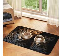 WZYCWB Sets de table absorbants pour animaux de compagnie Motif deux léopards se blottissant ensemble 30 x 45 cm - Tapis de nourriture antidérapant pour chiens et chats