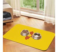 WZYCWB Sets de table absorbants pour animaux de compagnie Motif drapeau du Nouveau-Mexique 40 x 60 cm - Tapis antidérapant pour nourriture et bol d'eau pour chiens et chats