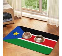 WZYCWB Sets de table absorbants pour animaux de compagnie Motif drapeau du Soudan du Sud 40 x 60 cm - Tapis antidérapant pour nourriture pour chiens et chats