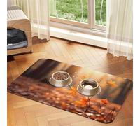 WZYCWB Sets de table absorbants pour animaux de compagnie Motif feuille d'érable au soleil 30 x 45 cm - Tapis de nourriture antidérapant pour chiens et chats