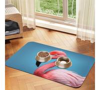 WZYCWB Sets de table absorbants pour animaux de compagnie Motif flamant rose 30 x 45 cm - Tapis antidérapant pour nourriture pour chiens et chats
