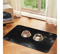 WZYCWB Sets de table absorbants pour animaux de compagnie Motif galaxie noire et blanche 40 x 60 cm - Tapis antidérapant pour nourriture et bol d'eau pour chiens et chats