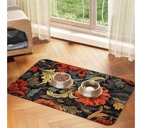 WZYCWB Sets de table absorbants pour animaux de compagnie Motif jardin floral vintage 30 x 45 cm - Tapis antidérapant pour nourriture pour chiens et chats