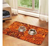 WZYCWB Sets de table absorbants pour animaux de compagnie Motif lignes vintage 30 x 45 cm - Tapis antidérapant pour nourriture et bol d'eau pour chiens et chats