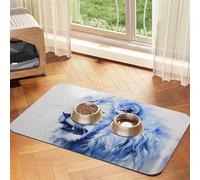 WZYCWB Sets de table absorbants pour animaux de compagnie Motif lion féroce 30 x 45 cm - Tapis antidérapant pour nourriture pour chiens et chats