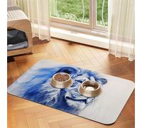 WZYCWB Sets de table absorbants pour animaux de compagnie Motif lion silencieux 40 x 60 cm - Tapis antidérapant pour nourriture et bol d'eau pour chiens et chats