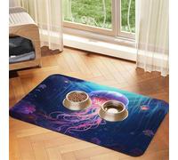 WZYCWB Sets de table absorbants pour animaux de compagnie Motif méduses errantes 40 x 60 cm - Tapis antidérapant pour nourriture pour chiens et chats