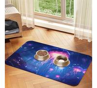 WZYCWB Sets de table absorbants pour animaux de compagnie Motif méduses suspendues 30 x 45 cm - Tapis antidérapant pour nourriture pour chiens et chats