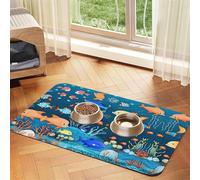 WZYCWB Sets de table absorbants pour animaux de compagnie Motif monde sous-marin Bleu 40 x 60 cm