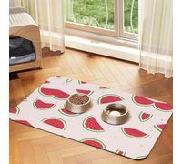 WZYCWB Sets de table absorbants pour animaux de compagnie Motif pastèque Rose 30 x 45 cm - Tapis de nourriture antidérapant pour chiens et chats