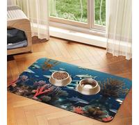 WZYCWB Sets de table absorbants pour animaux de compagnie Motif requins sous la mer 40 x 60 cm - Tapis antidérapant pour nourriture pour chiens et chats