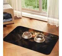 WZYCWB Sets de table absorbants pour animaux de compagnie - Motif tête de chat aquarelle - 30 x 45 cm - Tapis de nourriture antidérapant pour chiens et chats - Sets de table pour nourriture et eau