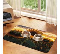 WZYCWB Sets de table absorbants pour animaux de compagnie Motif tournesol de ferme 30 x 45 cm - Tapis antidérapant pour nourriture pour chiens et chats