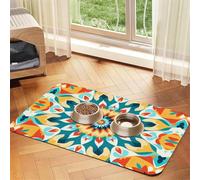 WZYCWB Sets de table absorbants pour animaux de compagnie Motif trompe l'œil 40 x 60 cm Tapis antidérapant pour nourriture et bol d'eau pour chiens et chats
