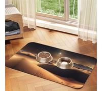 WZYCWB Sets de table absorbants pour animaux domestiques - 40 x 60 cm - Motif désert du Sahara - Tapis antidérapant pour nourriture et eau pour chiens et chats
