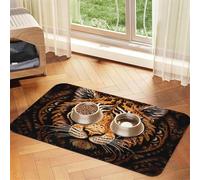 WZYCWB Sets de table absorbants pour animaux domestiques - 40 x 60 cm - Motif tigre moustache blanc