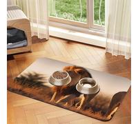 WZYCWB Sets de table absorbants pour animaux domestiques Motif lion mâle 40 x 60 cm - Tapis de nourriture antidérapant pour chiens et chats