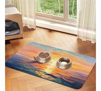 WZYCWB Sets de table absorbants pour animaux domestiques Motif queue de baleine 30 x 45 cm Tapis antidérapant pour nourriture et bol d'eau pour chiens et chats