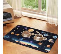 WZYCWB Sets de table absorbants pour animaux domestiques Saturne Jupiter Earth 30 x 45 cm - Tapis antidérapant pour nourriture pour chiens et chats