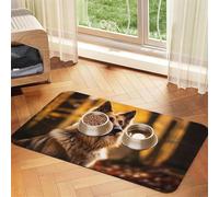 WZYCWB Sets de table absorbants pour chiens et chats - 30 x 45 cm - Imprimé chien berger solide - Tapis de nourriture antidérapant pour gamelles et eau