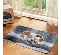 WZYCWB Sets de table absorbants pour chiens et chats - 40 x 60 cm - Imprimé chien endormi - Tapis de nourriture antidérapant pour gamelles et eau
