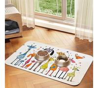 WZYCWB Sets de table absorbants pour chiens et chats de 40 x 60 cm de haut et court imprimés pour animaux de compagnie - Tapis de nourriture antidérapant pour chiens et chats