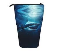 WZYCWB Sharks Under The Sea Boîte de rangement rétractable pour stylos, pinceaux de maquillage ou sacs à cordon de serrage.