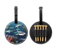 WZYCWB Sharks Under The Sea Sac de rangement spécial pour tees de golf - Design portable avec boucle de suspension