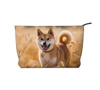 WZYCWB Shiba Inu Trousse à maquillage en velours côtelé pour femme avec fermeture éclair, convient pour les voyages et le rangement quotidien, les cosmétiques