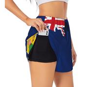 WZYCWB Short de sport d'été avec motif drapeau des îles Turques et Caïques - Idéal pour la course, la gym et le yoga, noir, XX-Large