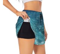 WZYCWB Short de sport d'été The Deep Blue Sea Graphic - Idéal pour la course, la gym et le yoga, noir, Taille M