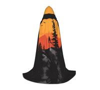 WZYCWB Silhouette imprimée petite cape à capuche, costume de fête de vacances, accessoire de fête de carnaval, tailles S/M/L