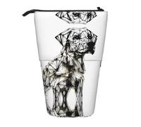 WZYCWB Simple Line Dog Boîte de rangement rétractable pour stylos, pinceaux de maquillage ou sacs à monnaie avec cordon de serrage.