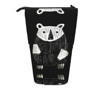 WZYCWB Sketch of Bear Boîte de rangement rétractable pour porte-stylos, pinceaux de maquillage ou sacs à monnaie avec cordon de serrage.