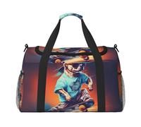 WZYCWB Sleeping Puppies Sac de voyage portable Sac de week-end Sac de fitness Sac de yoga adapté pour le fitness et d'autres scénarios, Skateboard avec des chiens, Taille unique